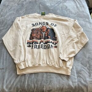 Online Ceramics Bob Marley Sweatshirt Mens 2XL Beige Songs Of Freedom Graphic